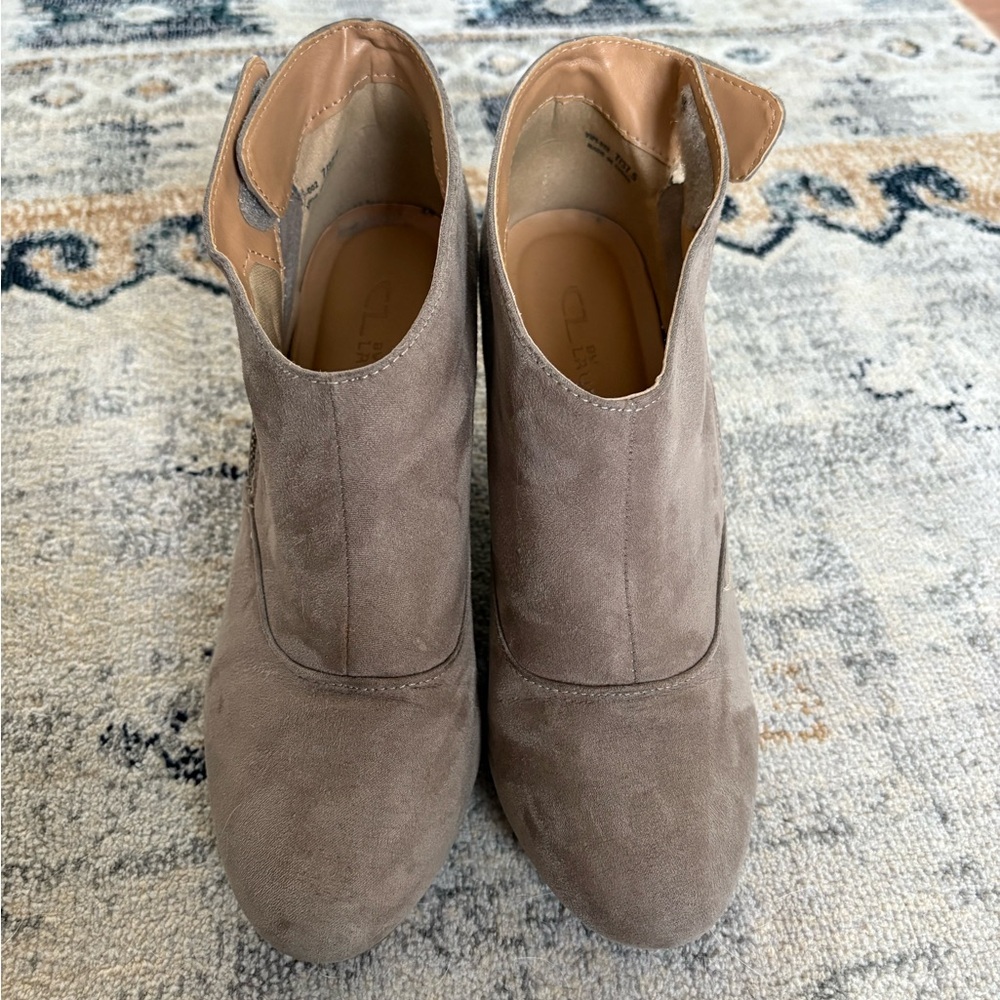 CL by Laundry Taupe Ankle Booties